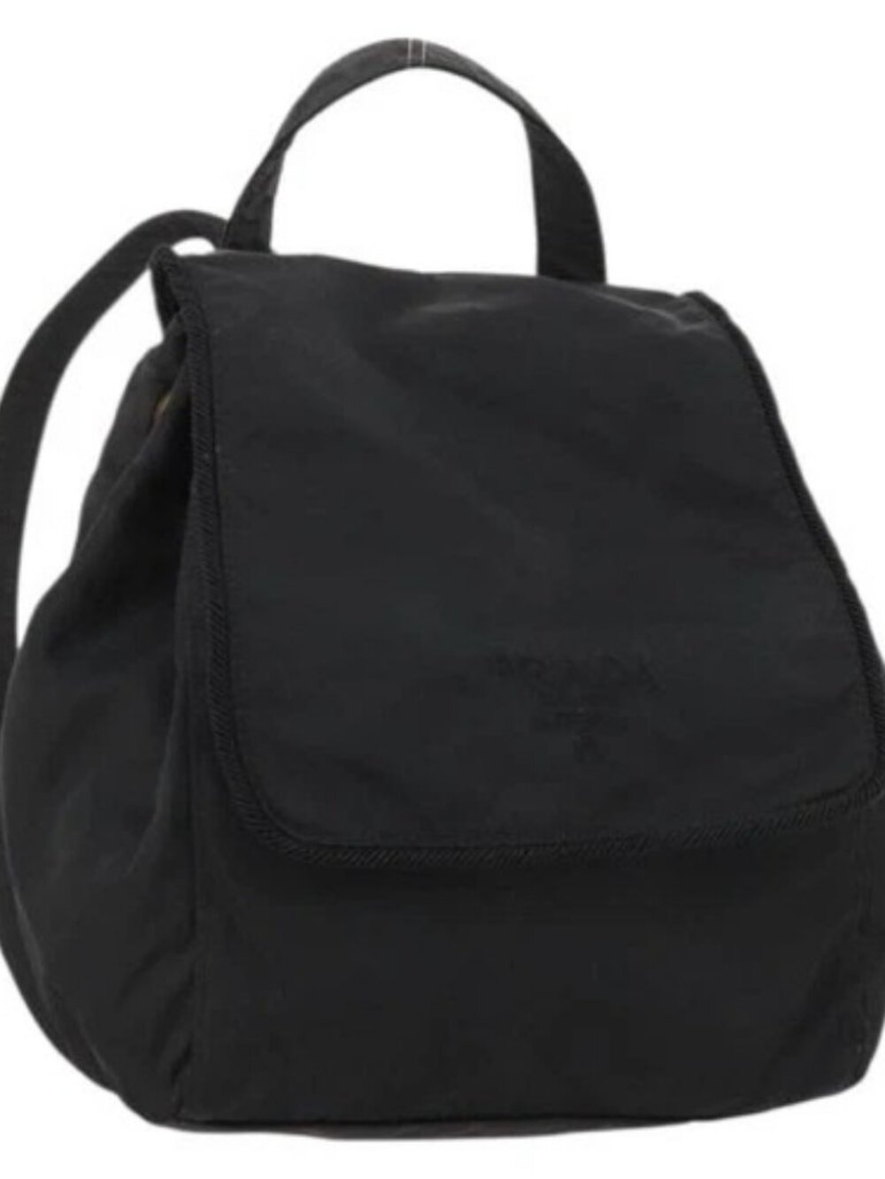 PRADA Backpack Nylon Black Gold Auth 172266